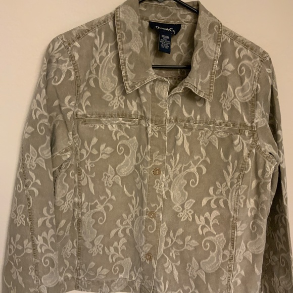 Denim & Co Blazer Jacket Women’s Medium Floral - Picture 3 of 13